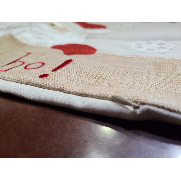 Christmas Throw Pillow Cover Embroidered Decorative Case Holiday Santa Decor 20" - Picture 7 of 9